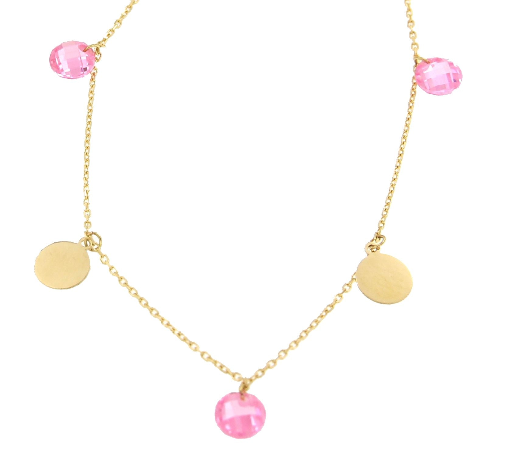 Gargantilla GONCA en oro amarillo, chapitas y cuarzos - Roman Joyero