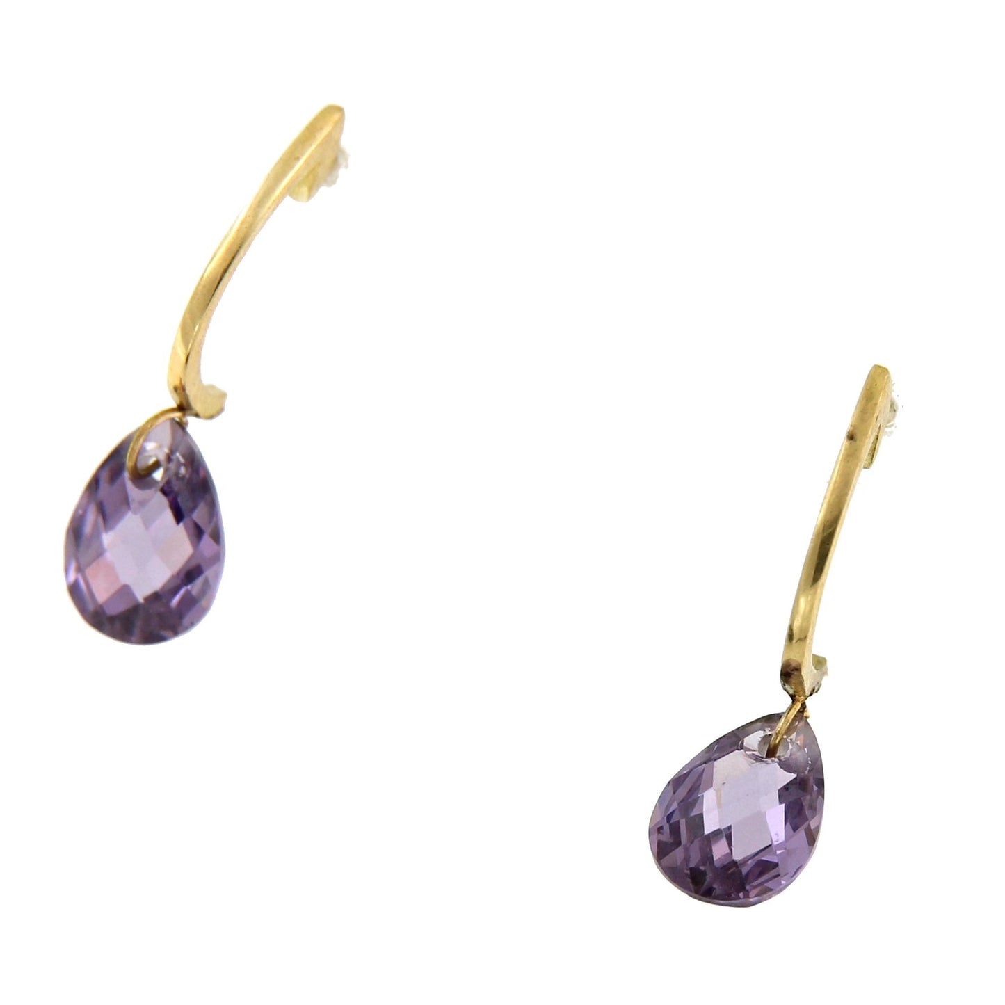 Pendientes HAVVA en oro amarillo con amatista o aguamarina