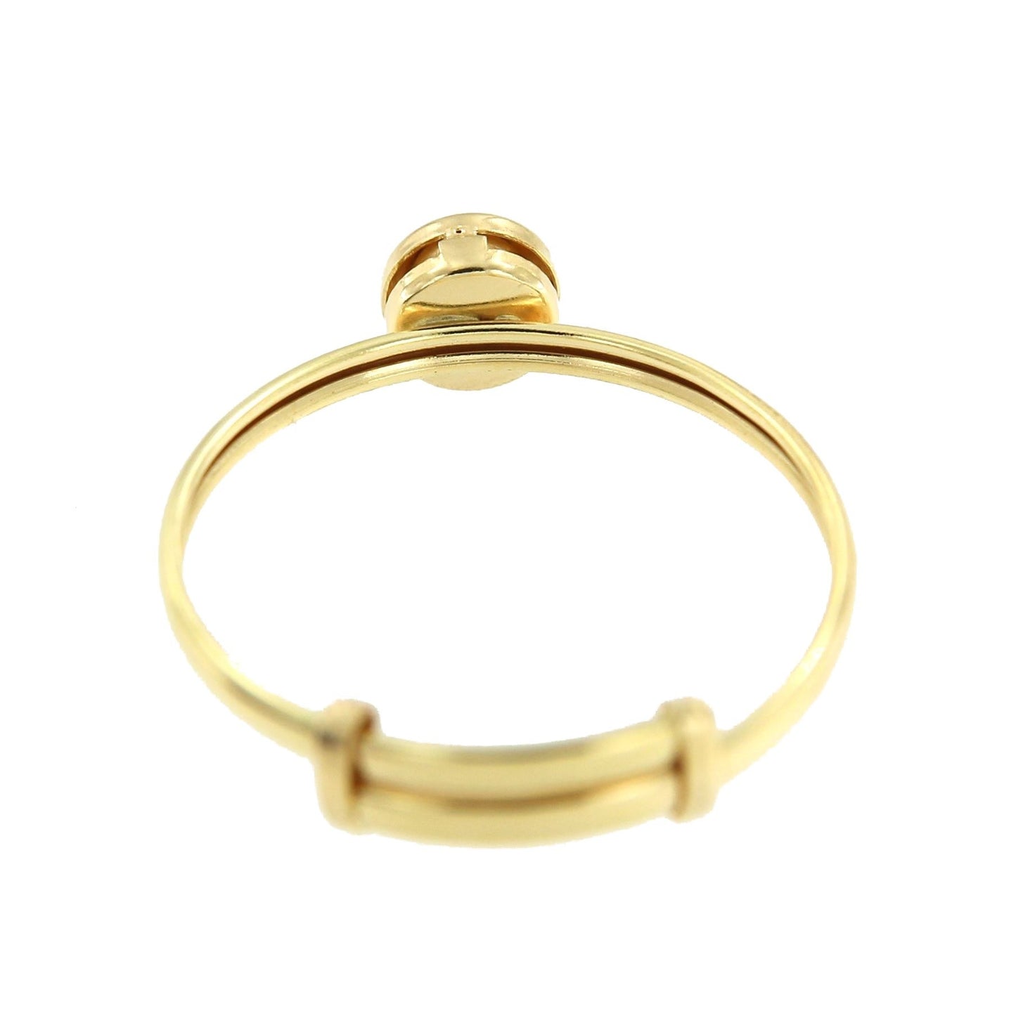 Anillo fino KADER en oro amarillo con pequeña circonita central - Roman Joyero