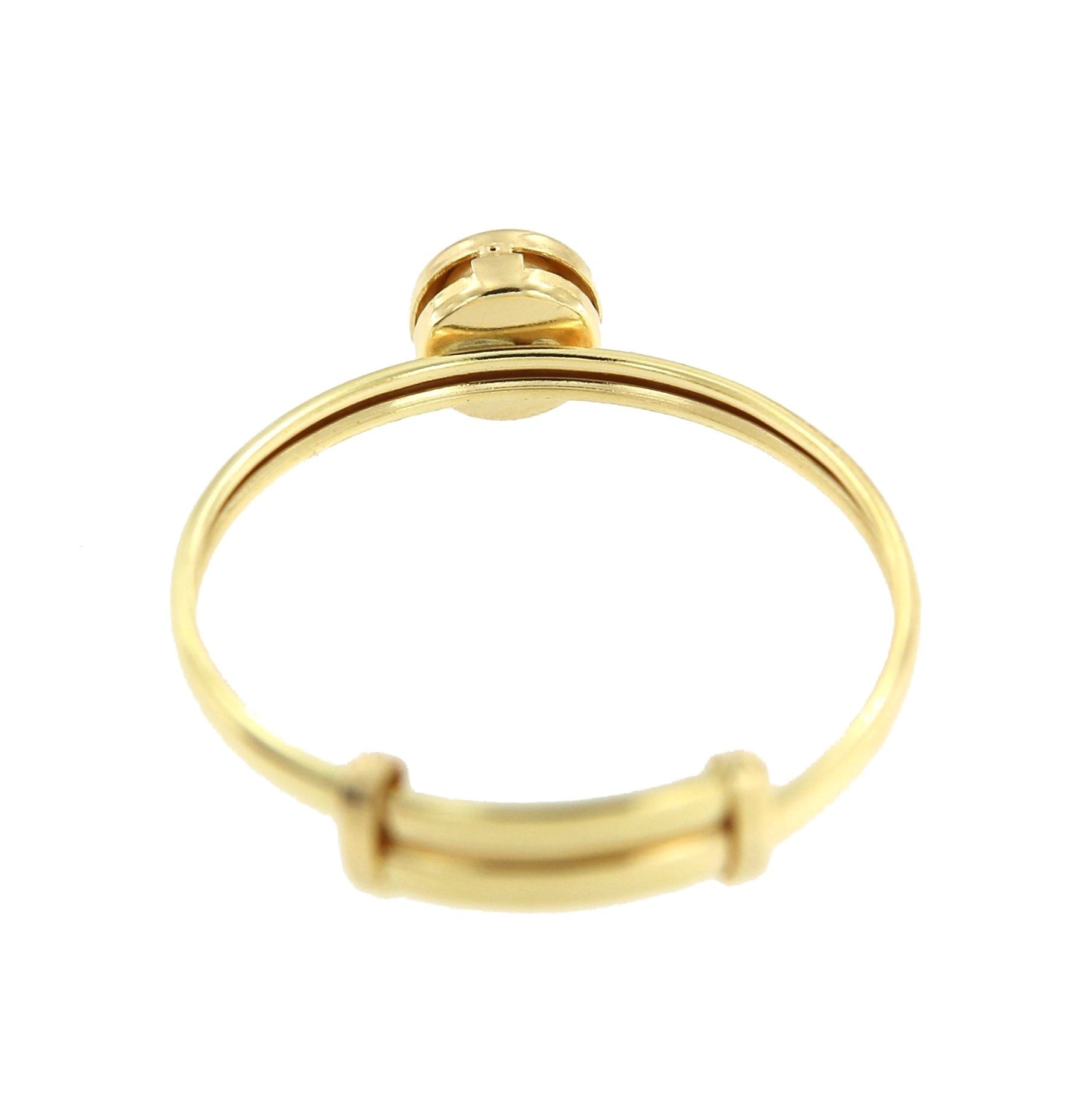 Anillo fino KADER en oro amarillo con pequeña circonita central - Roman Joyero