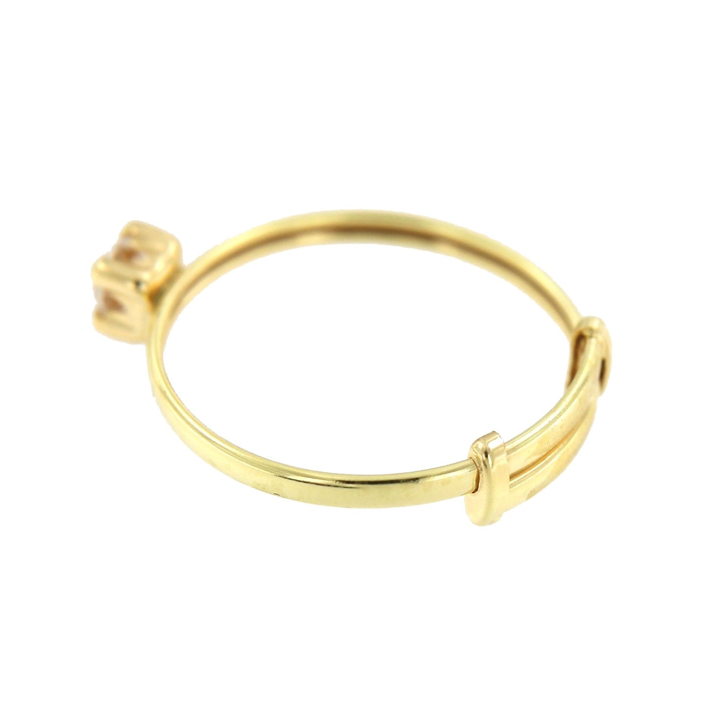 Anillo fino KELEBEK en oro amarillo con pequeña circonita central - Roman Joyero