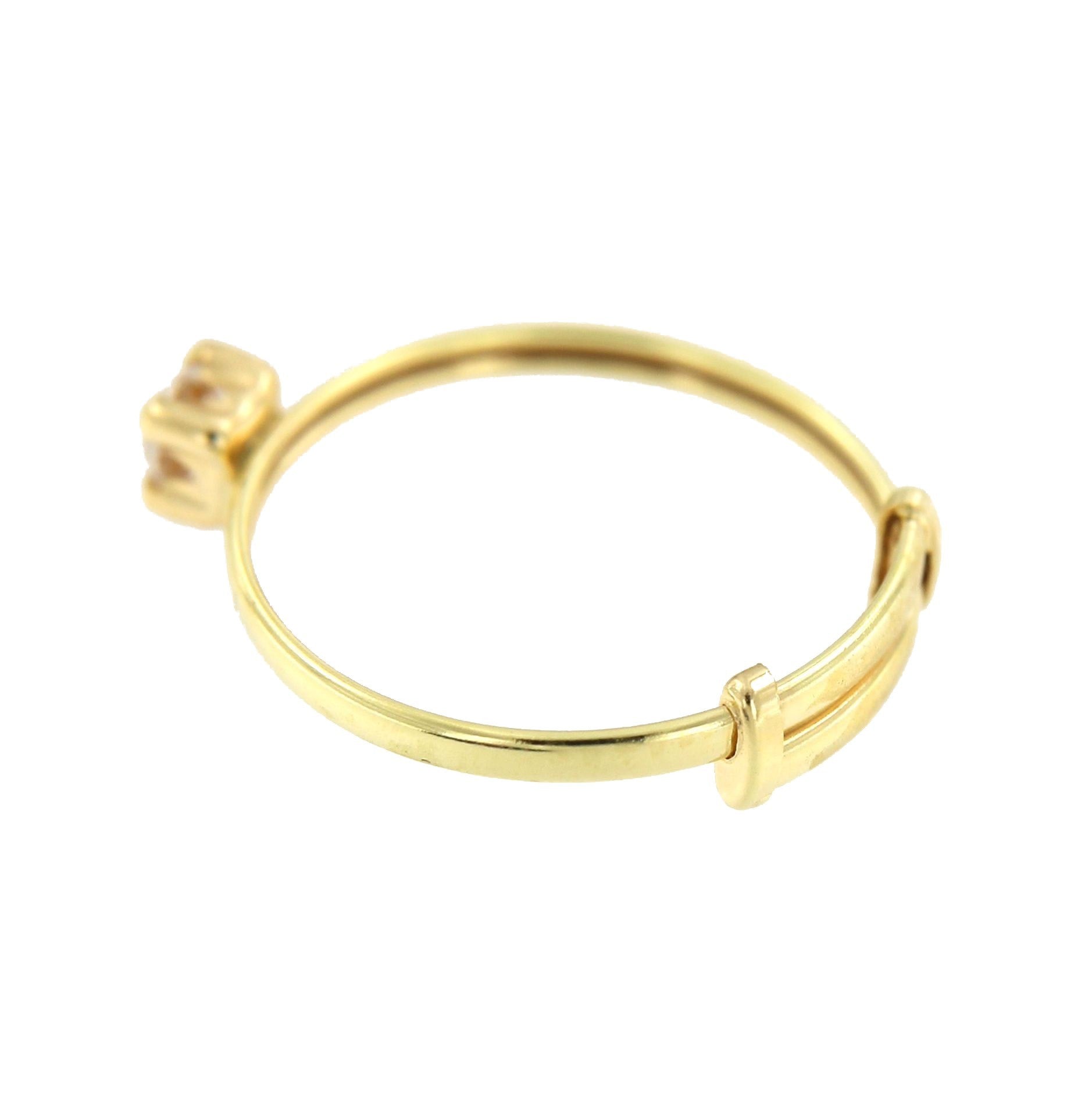 Anillo fino KELEBEK en oro amarillo con pequeña circonita central - Roman Joyero