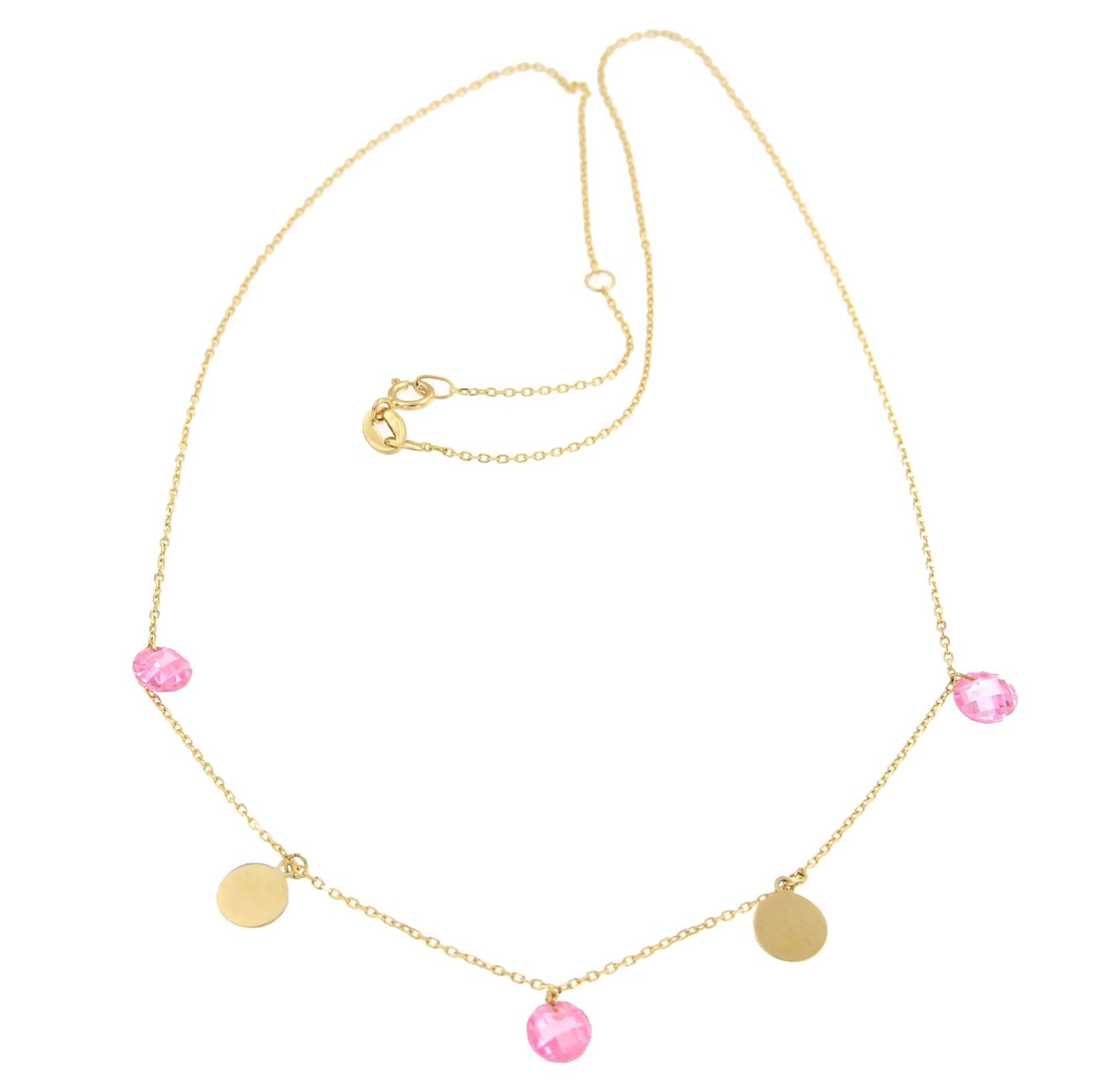 Gargantilla GONCA en oro amarillo, chapitas y cuarzos - Roman Joyero