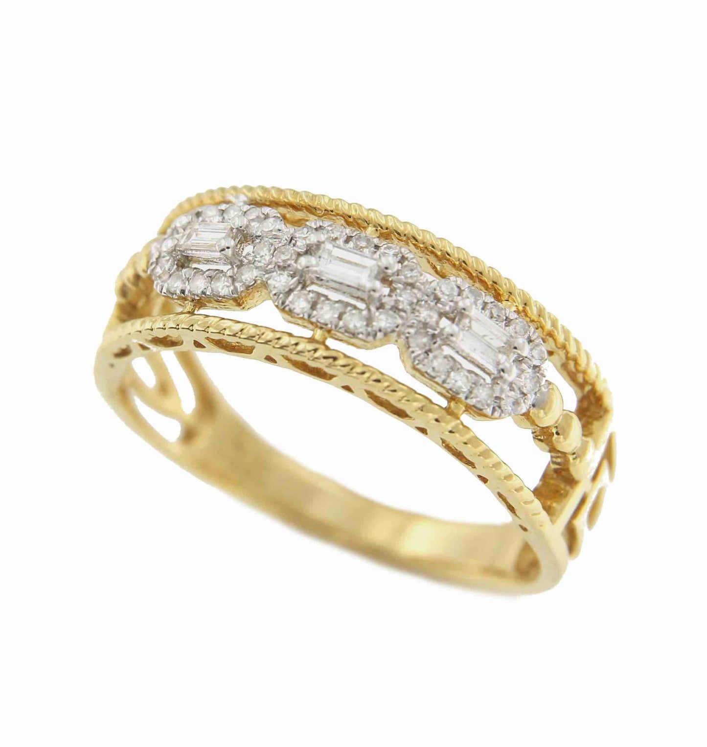 Anillo MERYEM en oro amarillo y oro blanco con brillantes - Roman Joyero