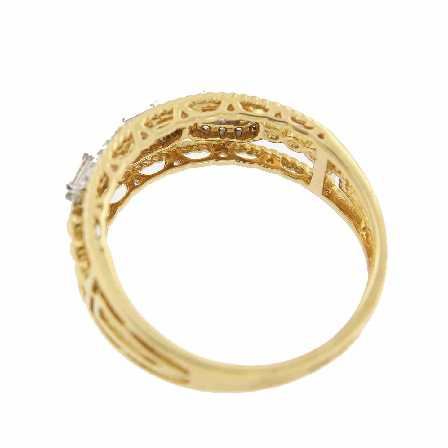 Anillo MERYEM en oro amarillo y oro blanco con brillantes - Roman Joyero