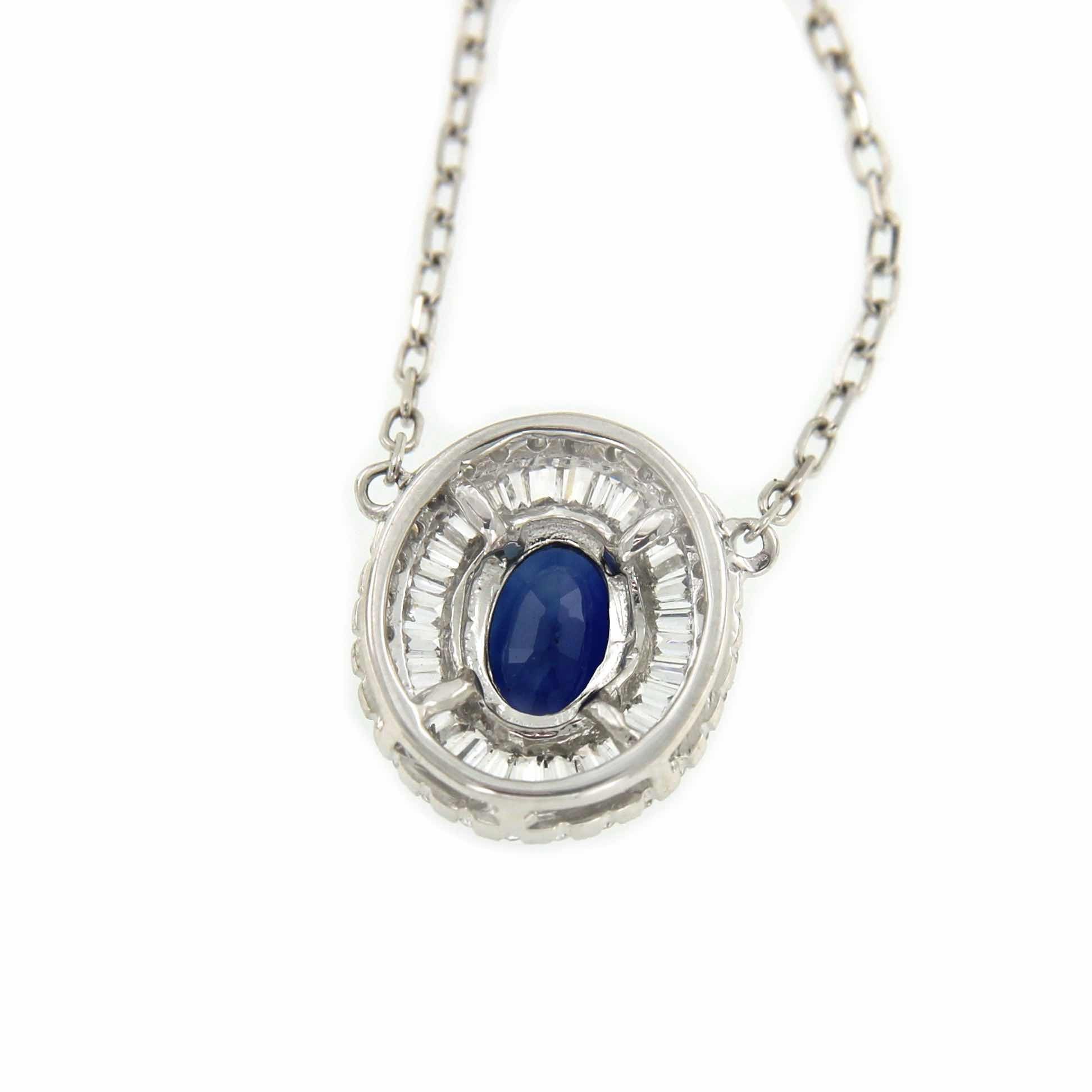 Gargantilla con colgante NEHIR en oro blanco con zafiro y diamantes