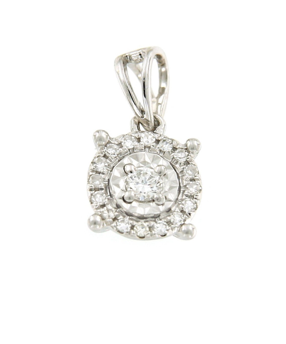 Colgante NERGIS de oro blanco con asa y brillantes