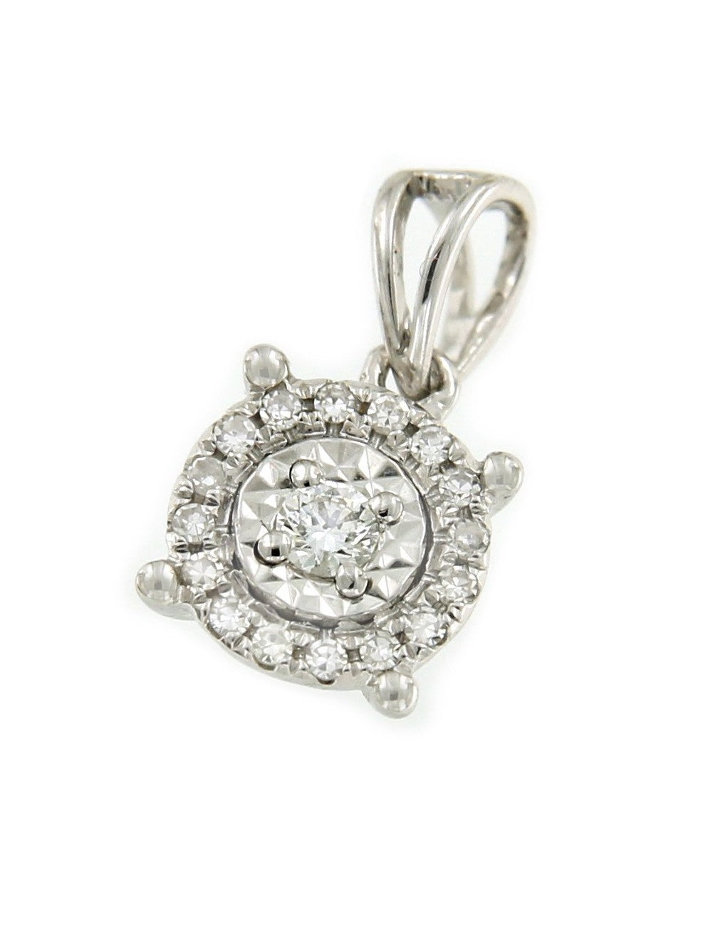 Colgante NERGIS de oro blanco con asa y brillantes
