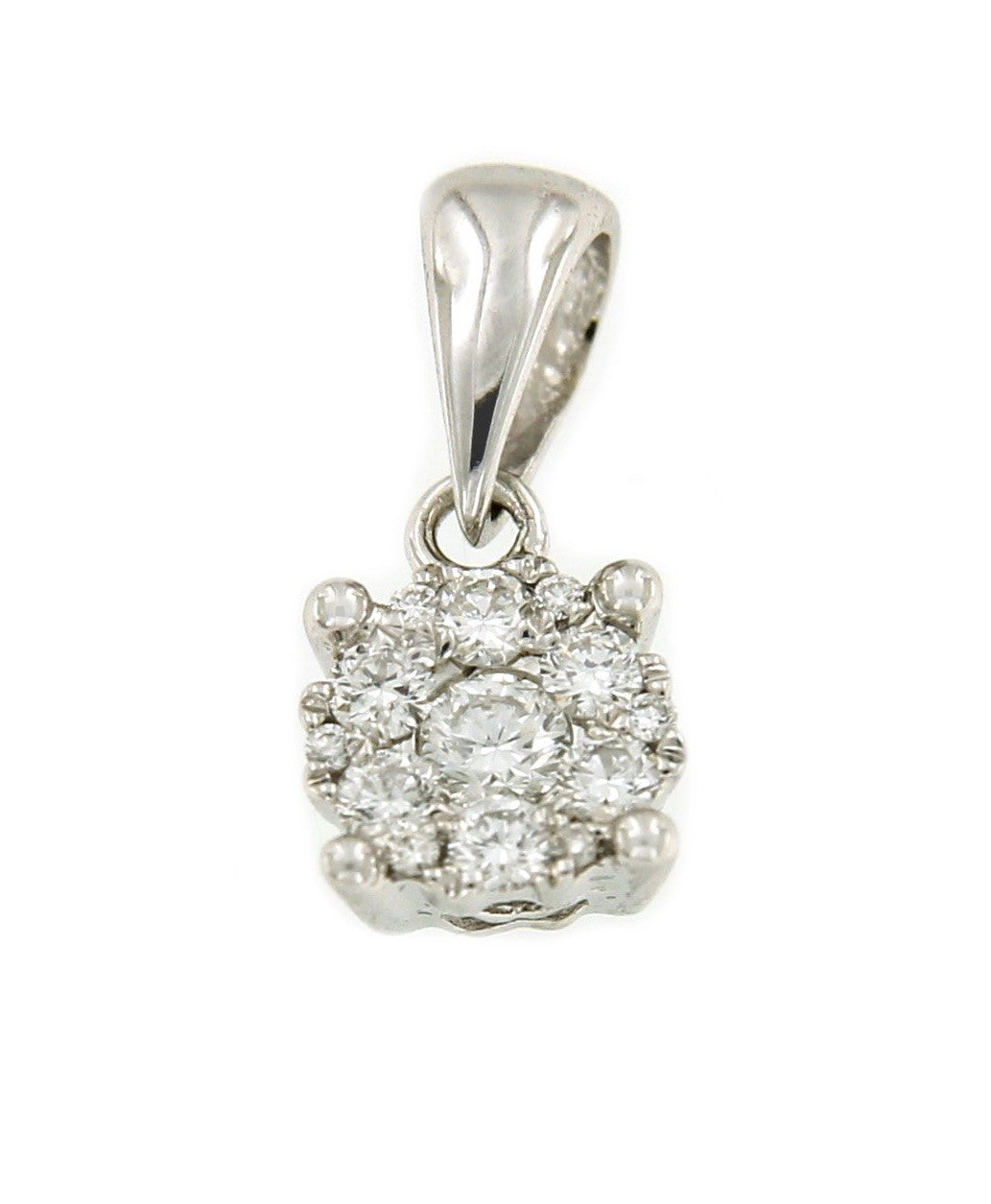 Colgante NESRIN montado en oro blanco con brillante y asa lisa - Roman Joyero