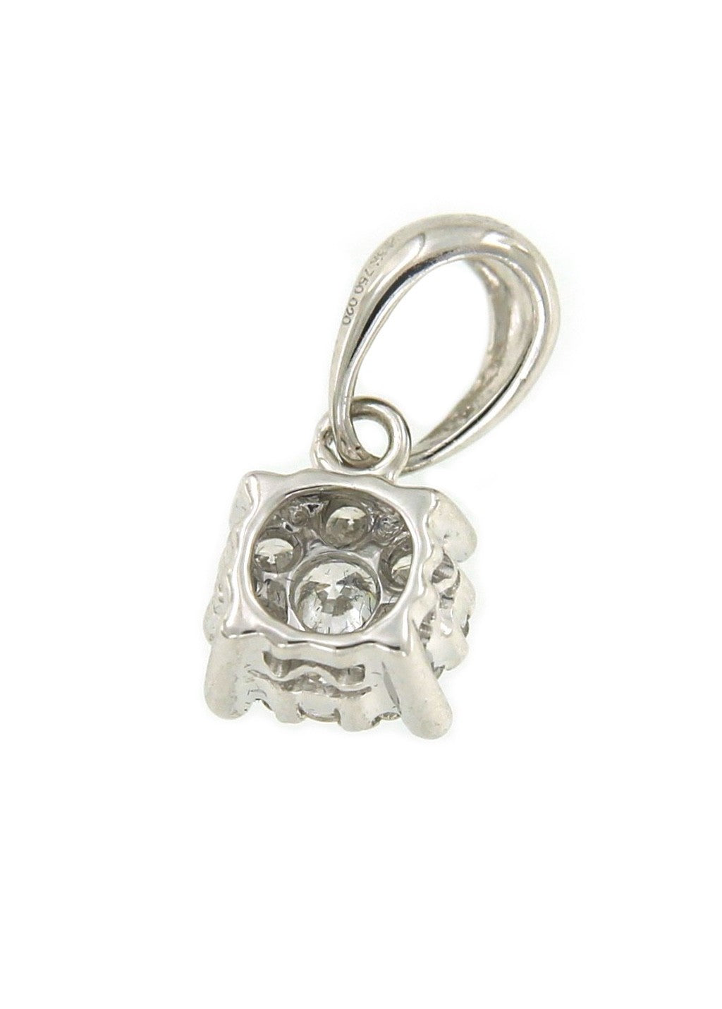 Colgante NESRIN montado en oro blanco con brillante y asa lisa - Roman Joyero