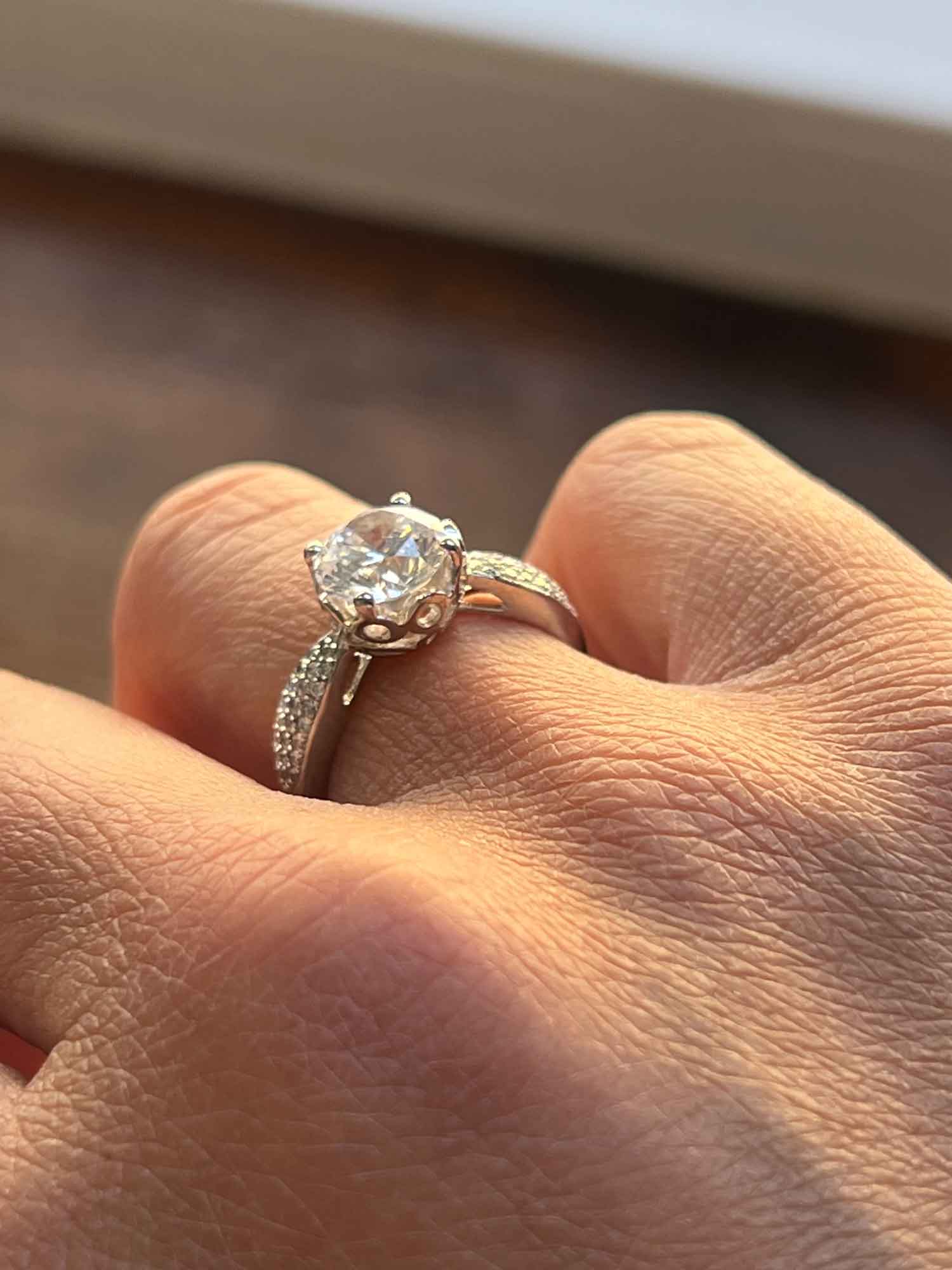 TINTORETTO, solitario de plata con circonitas - Roman Joyero