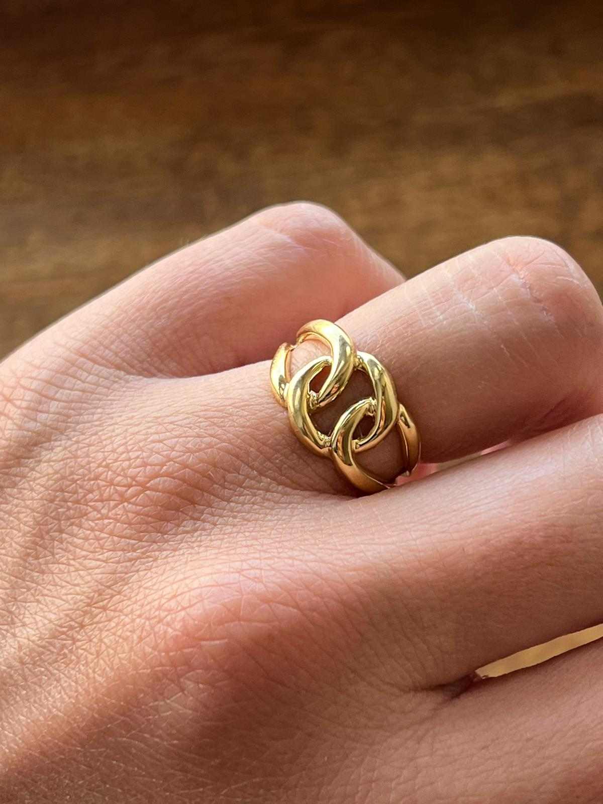 Anillo ECRIN en oro amarillo y oro blanco de 18 kilates - Roman Joyero