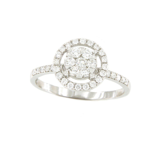 ARANCA, Anillo centro roseta con brillantes en oro 18 kts - Roman Joyero