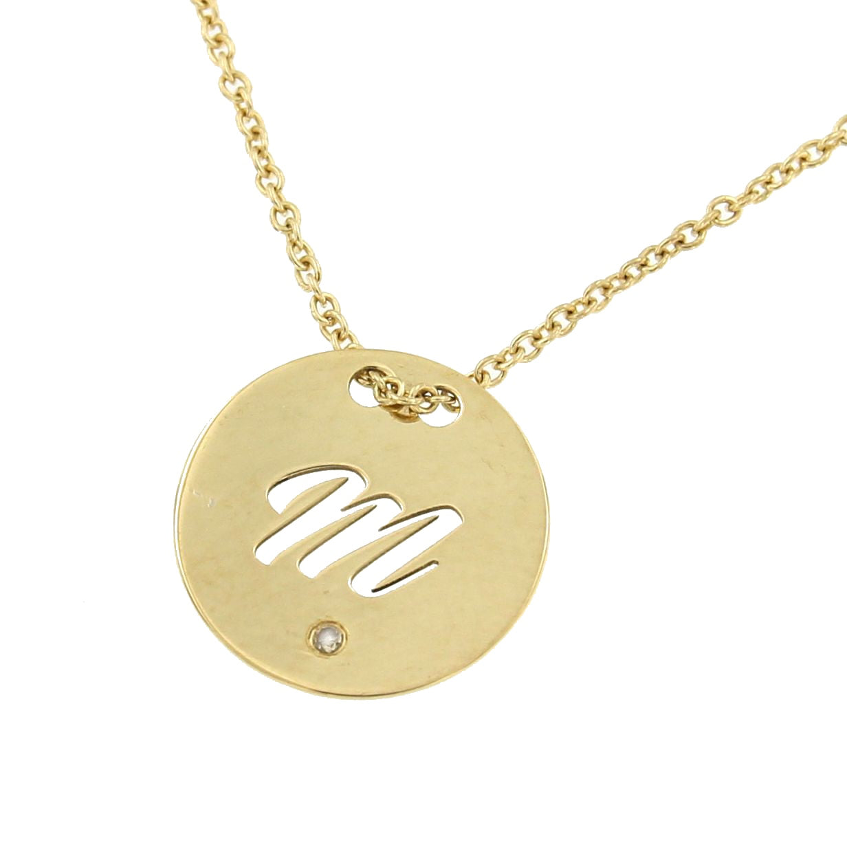 Cadena de oro amarillo AYSUN con dije y diamante - Roman Joyero