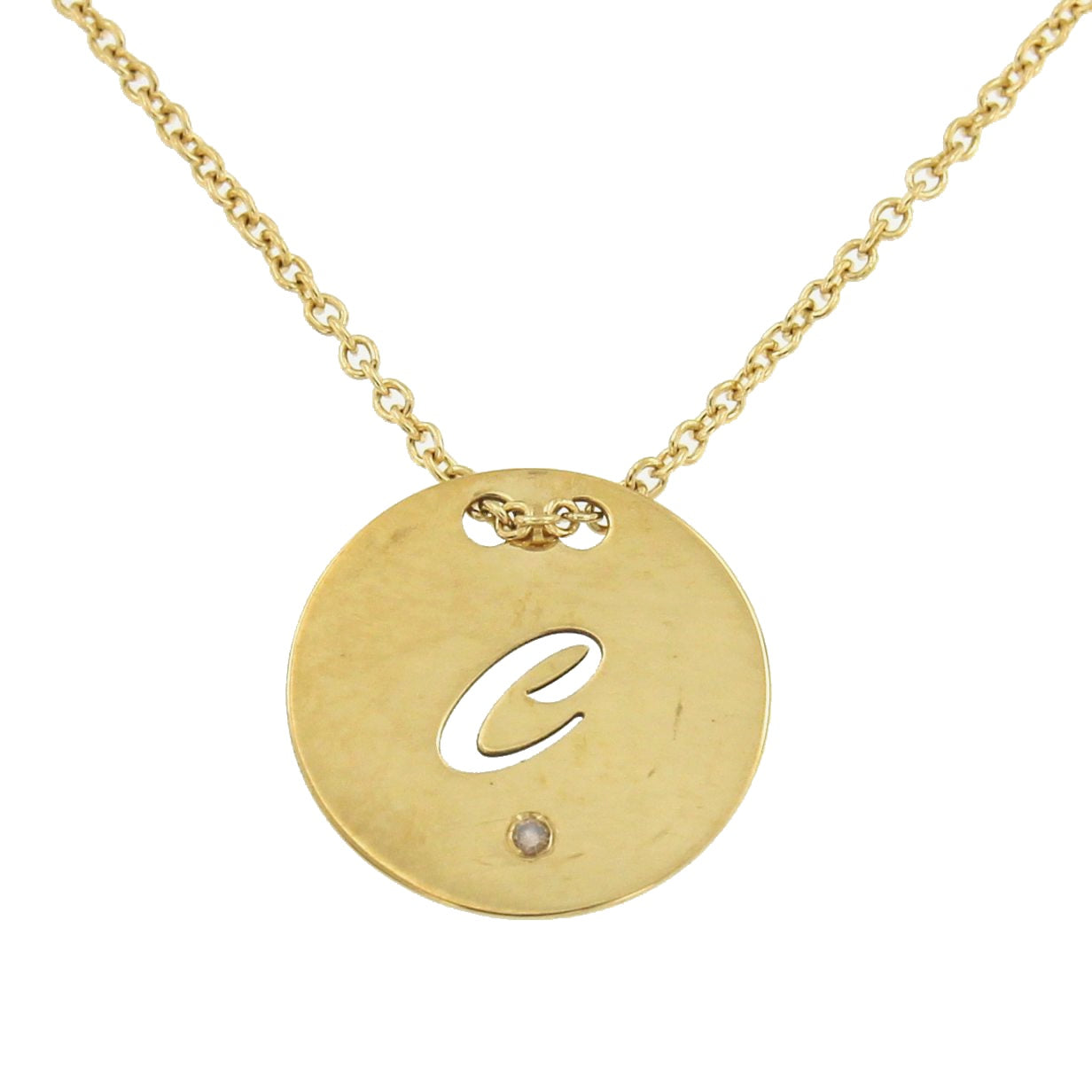 Cadena de oro amarillo AYSUN con dije y diamante - Roman Joyero