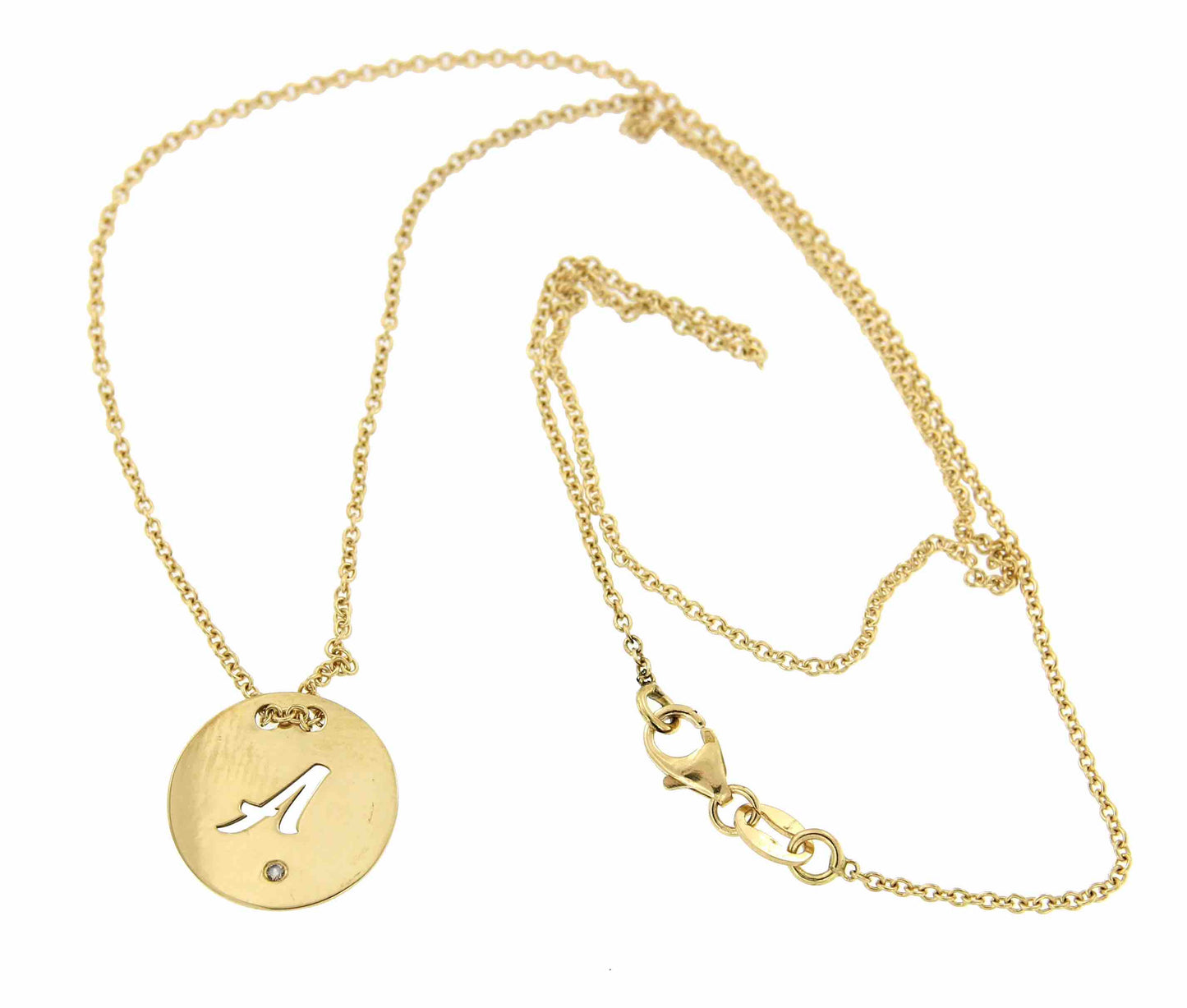 Cadena de oro amarillo AYSUN con dije y diamante - Roman Joyero