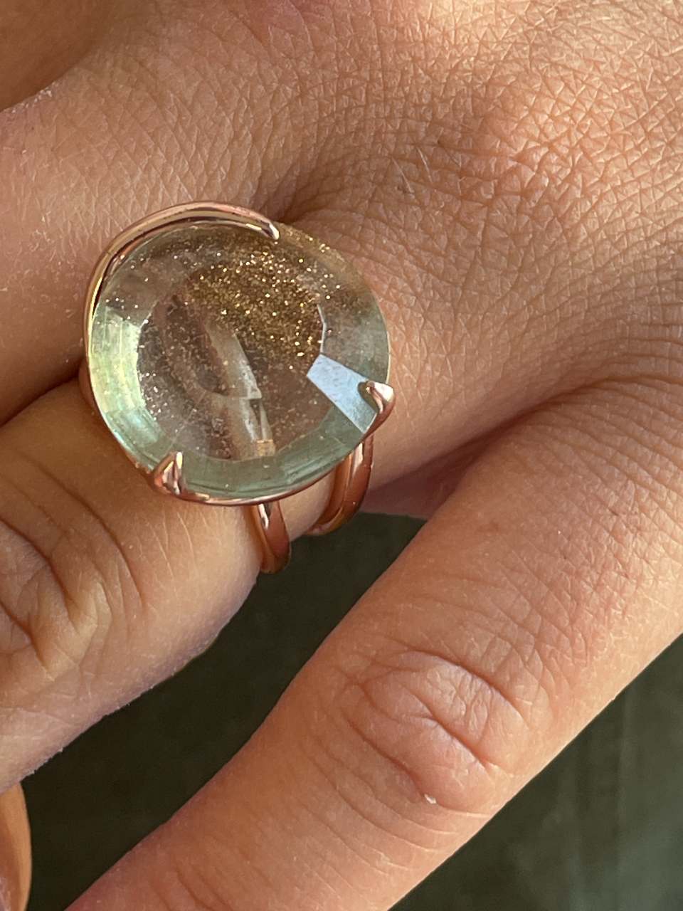 MAZURCA, anillo de plata de ley con baño de oro rosa de 18 kilates