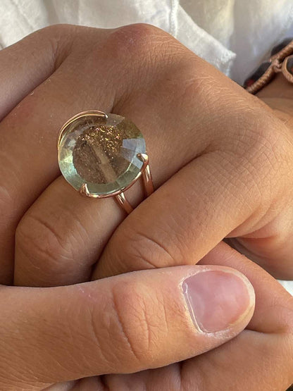 MAZURCA, anillo de plata de ley con baño de oro rosa de 18 kilates
