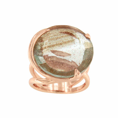 MAZURCA, anillo de plata de ley con baño de oro rosa de 18 kilates