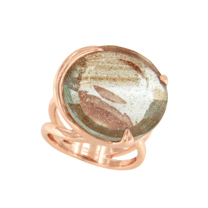 MAZURCA, anillo de plata de ley con baño de oro rosa de 18 kilates
