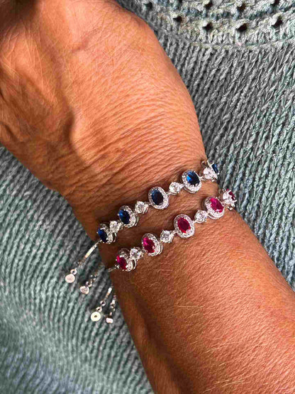 Pulsera HARRIET en plata de 1º ley ley con circonitas redondas