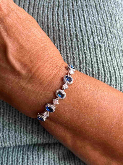 Pulsera VALENTINA en plata de 1º ley ley con circonitas ovaladas