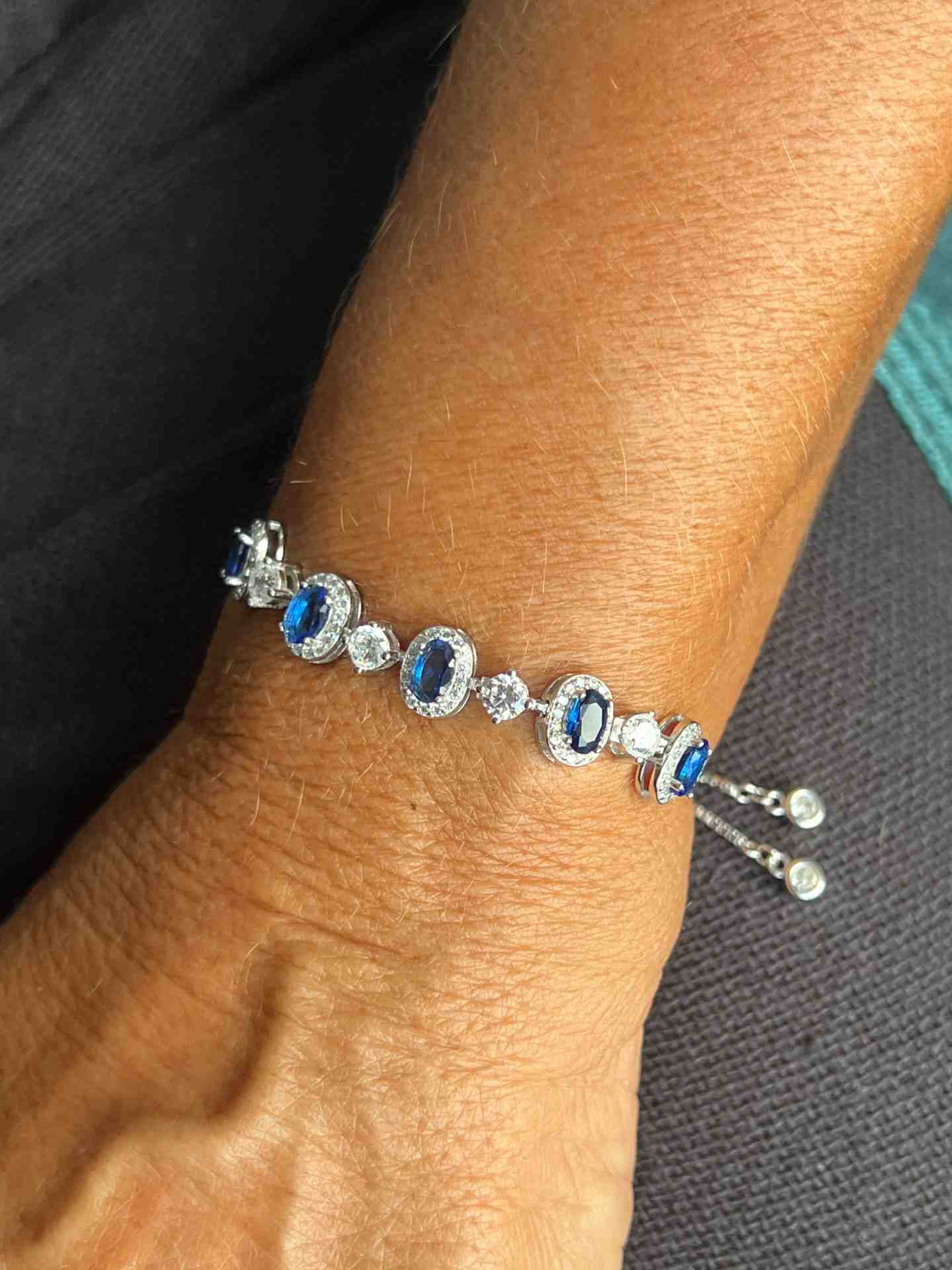 Pulsera VALENTINA en plata de 1º ley ley con circonitas ovaladas