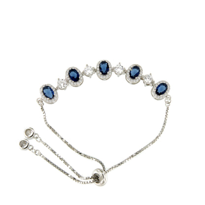 Pulsera VALENTINA en plata de 1º ley ley con circonitas ovaladas