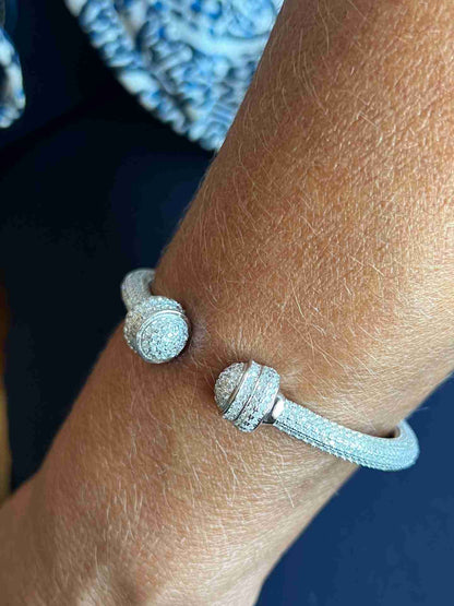 Pulsera rígida OSLO de plata 1ª ley con circonitas