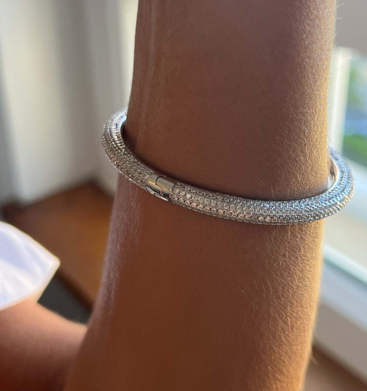 Pulsera rígida OSLO de plata 1ª ley con circonitas