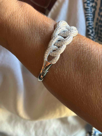 Pulsera rígida ESTONIA de plata 1ª ley con circonitas