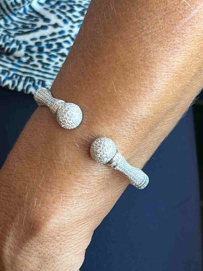 Pulsera rígida JAVA de plata 1ª ley con circonitas