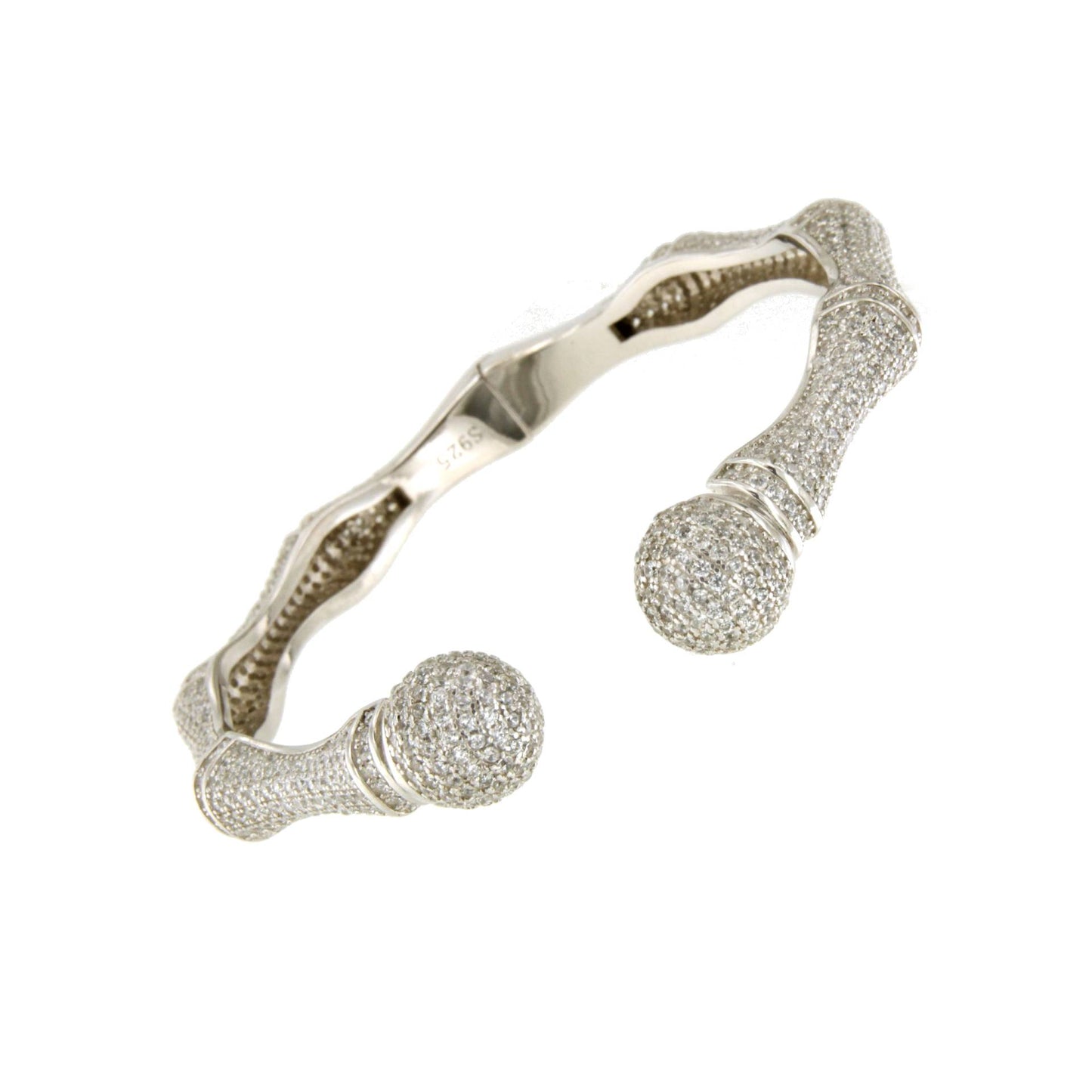 Pulsera rígida JAVA de plata 1ª ley con circonitas