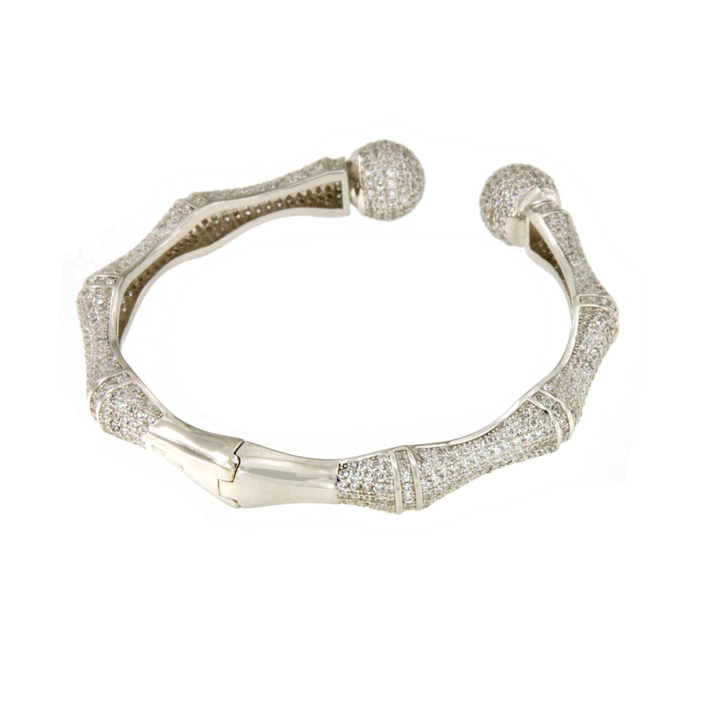 Pulsera rígida JAVA de plata 1ª ley con circonitas