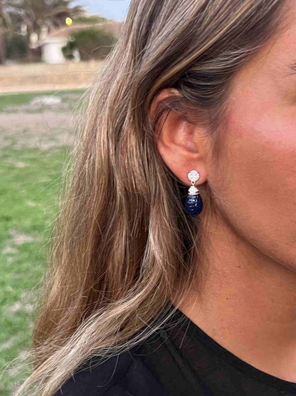 Pendientes ISABELLA  en plata 1ª ley con circonitas