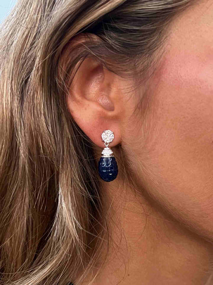 Pendientes ISABELLA  en plata 1ª ley con circonitas