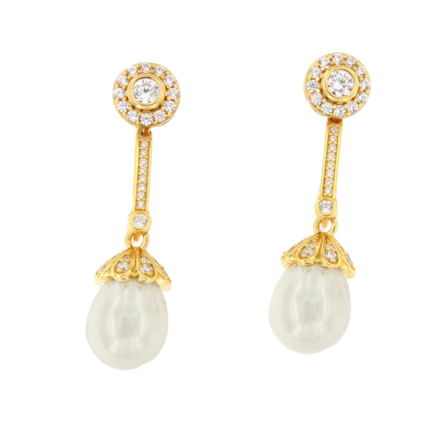 Colgante ZANZIBAR de plata con perla con casquilla de circonitas