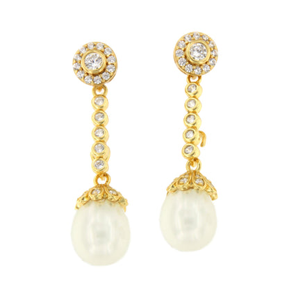 Colgante ZANZIBAR de plata con perla con casquilla de circonitas