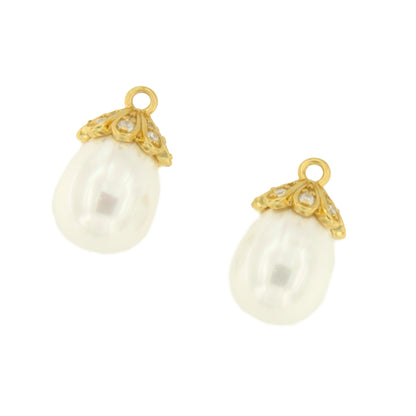 Colgante ZANZIBAR de plata con perla con casquilla de circonitas