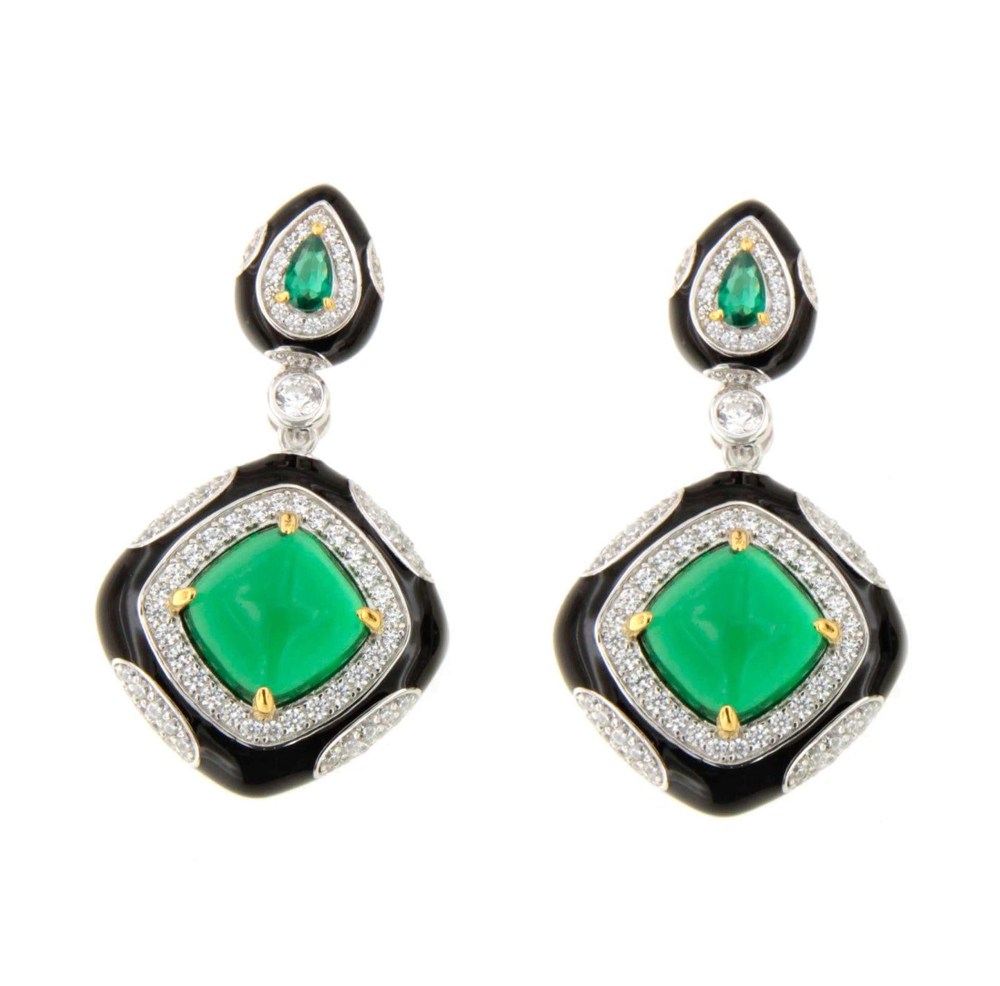 Pendientes CARMESÍ  en plata primera ley con circonitas