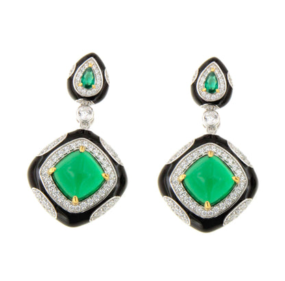 Pendientes CARMESÍ  en plata primera ley con circonitas