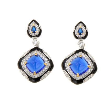 Pendientes CARMESÍ  en plata primera ley con circonitas