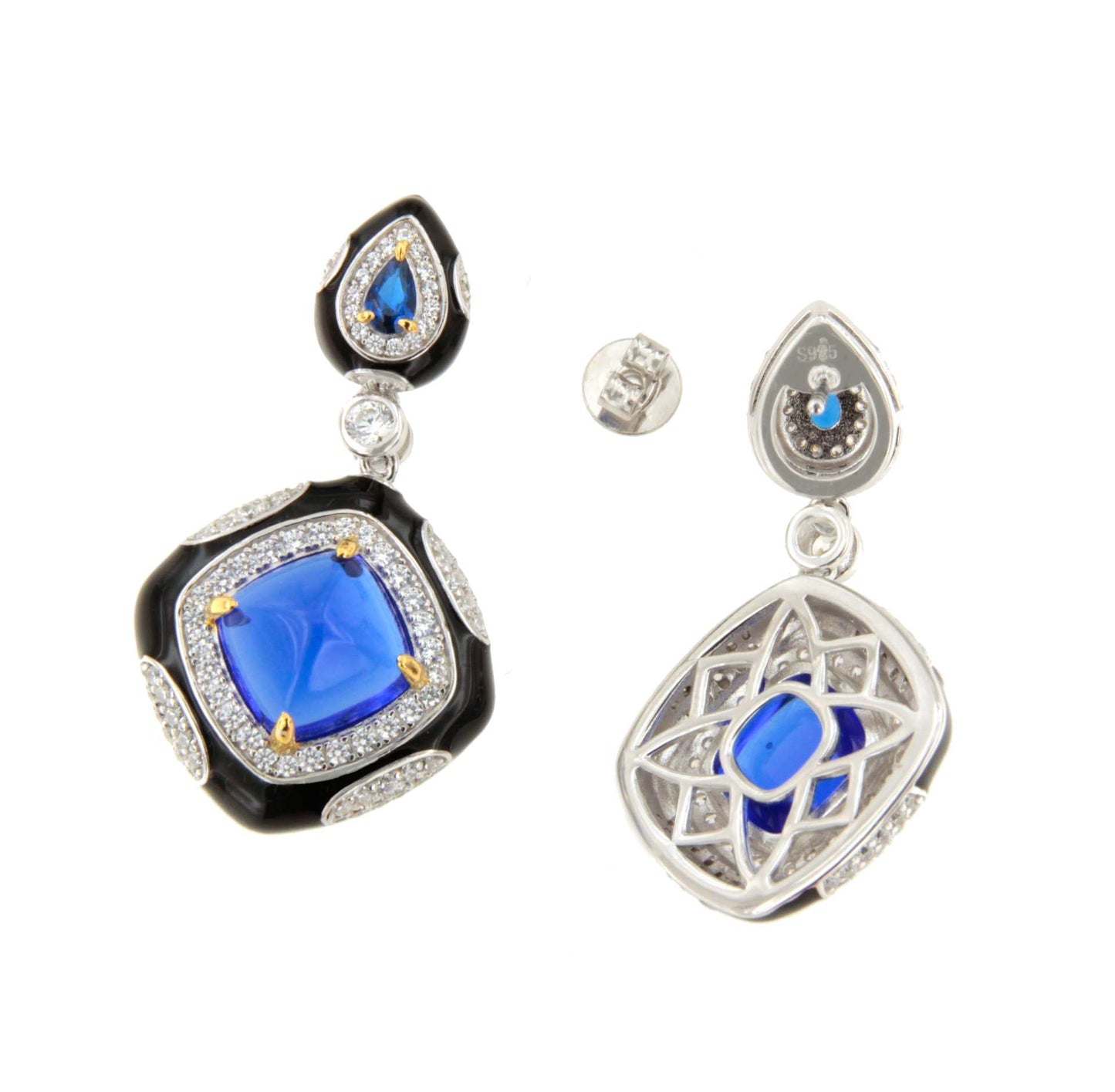 Pendientes CARMESÍ  en plata primera ley con circonitas