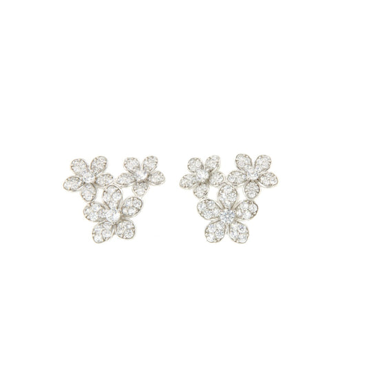 Pendientes flor GERBERA en plata 925 ml circonitas