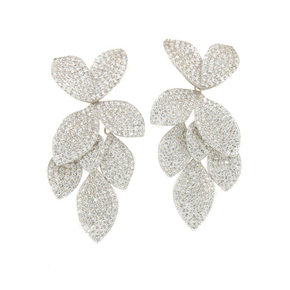 Pendientes largo CLOE en plata de ley con circonitas