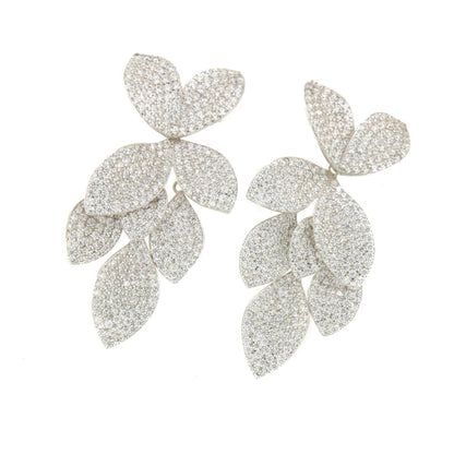 Pendientes largo CLOE en plata de ley con circonitas