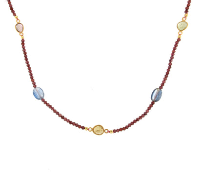 Collar GOMINOLA en plata de 1º ley con baño de oro 18 ktes y turmalinas
