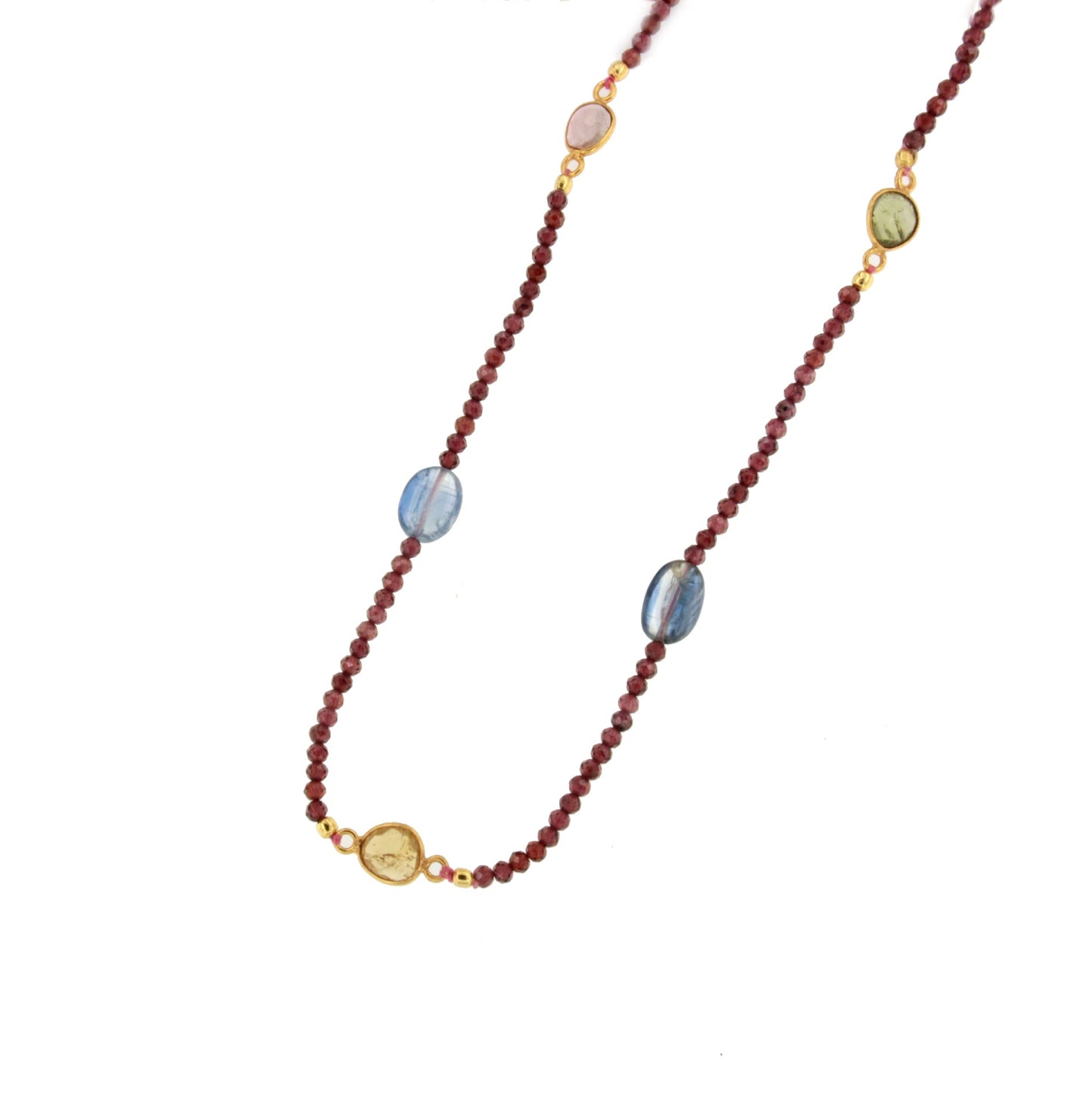 Collar GOMINOLA en plata de 1º ley con baño de oro 18 ktes y turmalinas