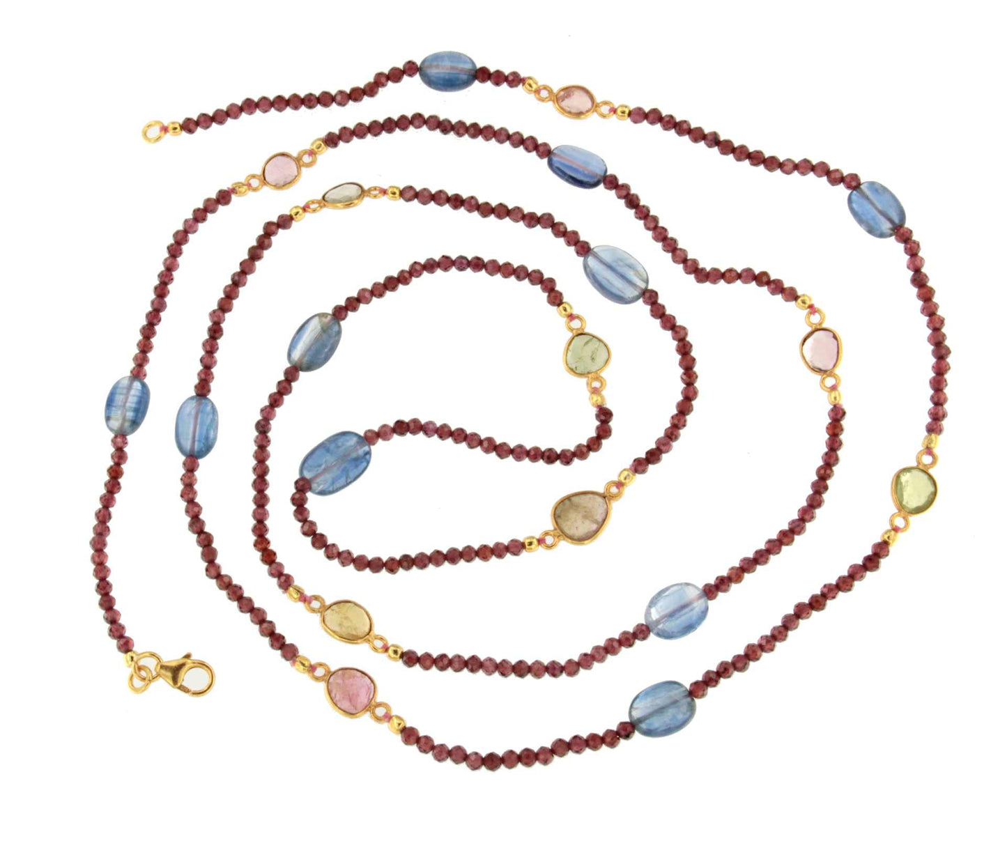 Collar GOMINOLA en plata de 1º ley con baño de oro 18 ktes y turmalinas