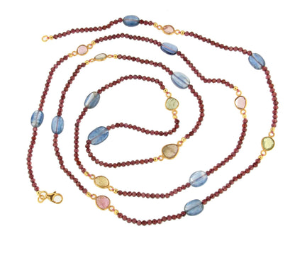 Collar GOMINOLA en plata de 1º ley con baño de oro 18 ktes y turmalinas